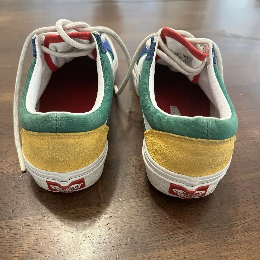 VANS Old Skool Yacht Club Green/Blue/Yellow Suede Women Sz 6 Men‎ Sz 4.5